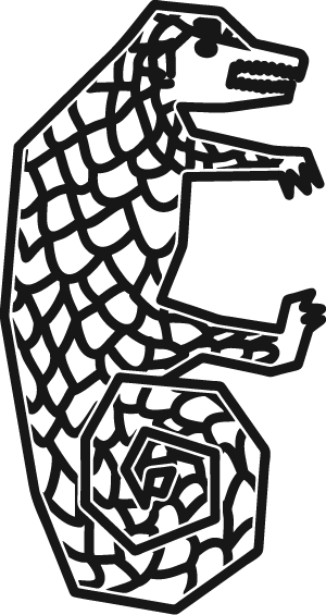 Stylized drawing of a pangolin