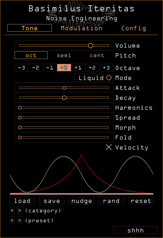 Noise Engineering Basimilus Iteritas plugin Tone page