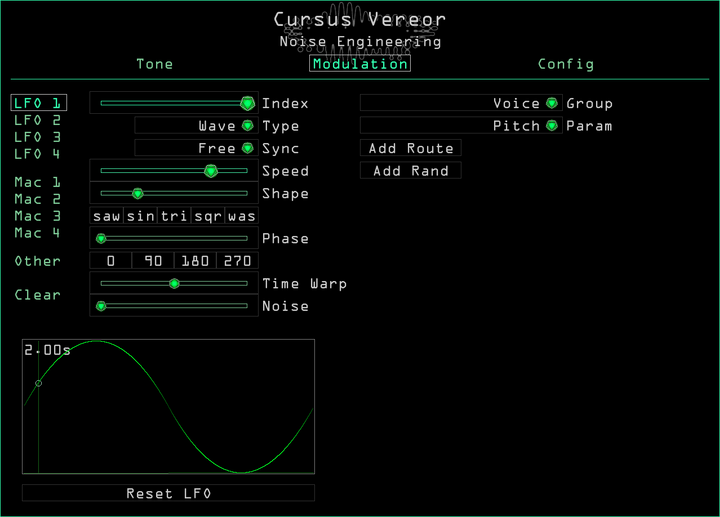 Load image into Gallery viewer, Noise Engineering Cursus Vereor plugin Modulation page
