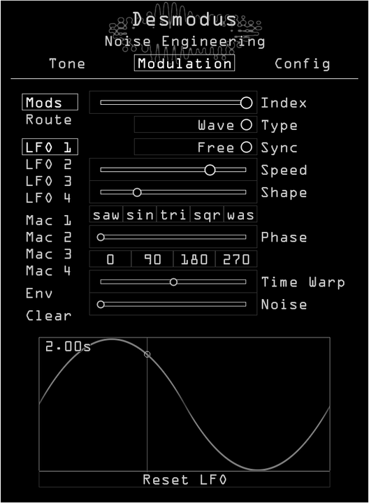 Load image into Gallery viewer, Noise Engineering Desmodus plugin Modulation page
