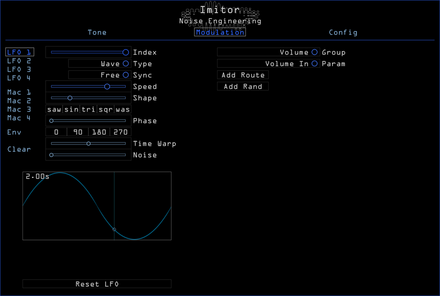 Noise Engineering Imitor delay plugin Modulation page