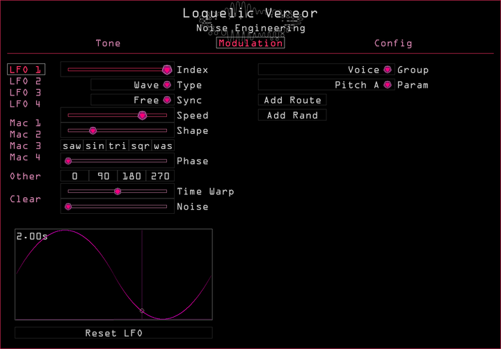 Load image into Gallery viewer, Noise Engineering Loquelic Vereor synth plugin Modulation page
