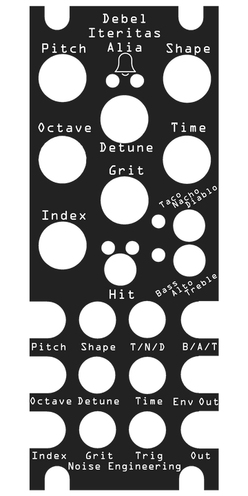 Load image into Gallery viewer, Debel Iteritas Alia overlay in black | Noise Engineering
