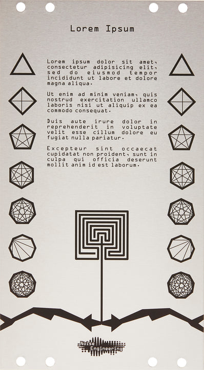 Load image into Gallery viewer, A silver blank panel with black geometric shapes | Lorem Ipsum by Noise Engineering
