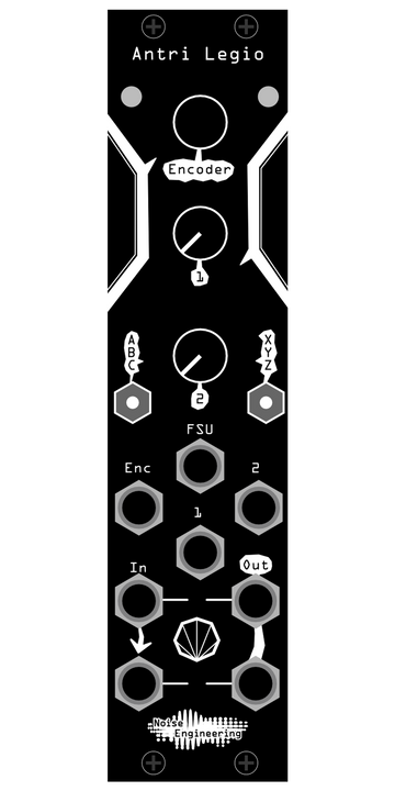 Load image into Gallery viewer, Virt Iter Legio oscillator and platform in 6hp, black numbered / blank aluminum panel | Noise Engineering
