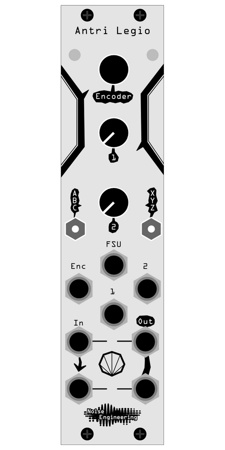 Tymp Legio drum voice and platform in 6hp, silver numbered / blank aluminum panel | Noise Engineering