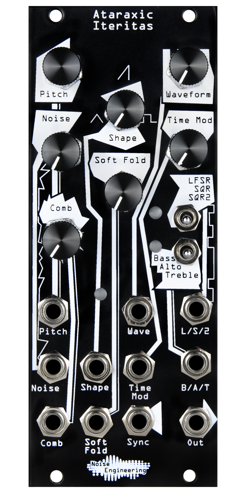 Oscillator inspired by the sounds of the last millennium in black | Ataraxic Iteritas by Noise Engineering