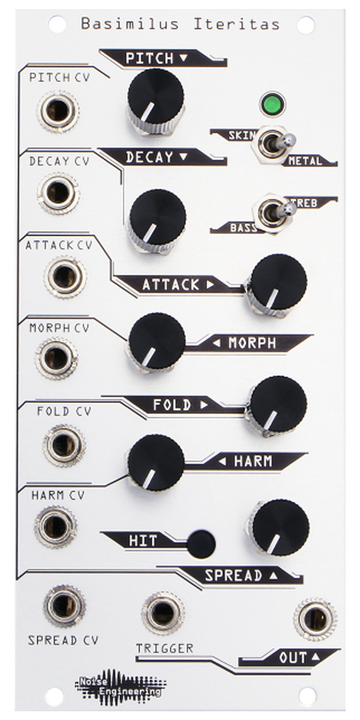 Load image into Gallery viewer, A digital drum synthesizer with its roots in the analog world in silver | Basimilus Iteritas by Noise Engineering
