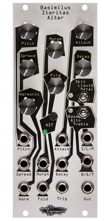Load image into Gallery viewer, A parameterized digital drum synthesizer with its roots in the analog world in silver | Basimilus Iteritas Alter by Noise Engineering
