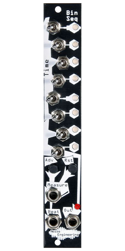 Compact 8-step trigger/gate sequencer with 8 switches in black | Bin Seq by Noise Engineering