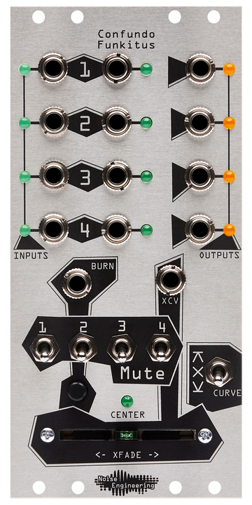 Load image into Gallery viewer, Four-part probabilistic rhythm crossfader Eurorack module in silver | Confundo Funkitus by Noise Engineering
