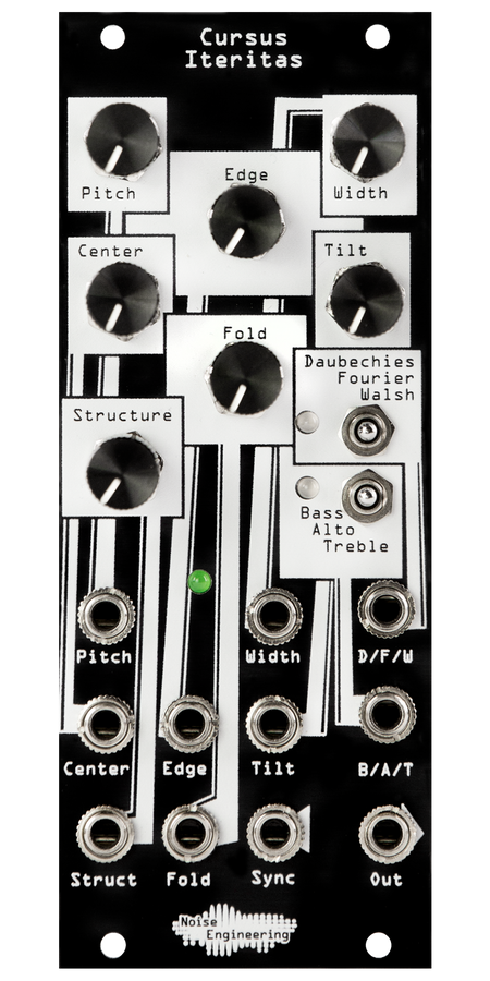 Dynamically generated wavetable Eurorack oscillator using orthogonal functions in black | Cursus Iteritas by Noise Engineering