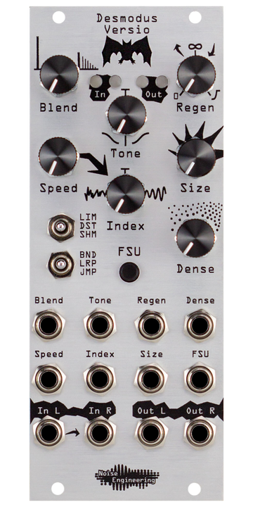 Load image into Gallery viewer, Stereo-in, stereo-out synthetic-tail generator reverb and DSP platform for Eurorack in silver | Desmodus Versio by Noise Engineering
