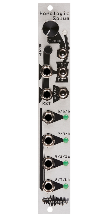 Load image into Gallery viewer, Clock generator/divider with four outputs for Eurorack in silver | Horologic Solum by Noise Engineering
