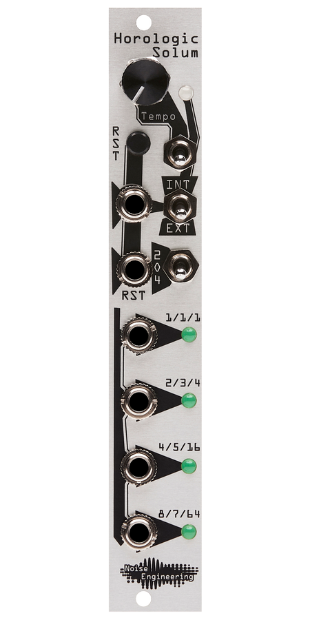 Clock generator/divider with four outputs for Eurorack in silver | Horologic Solum by Noise Engineering