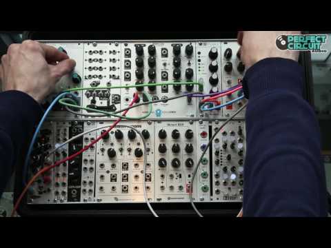 Load and play video in Gallery viewer, Quick jam with a eurorack drum machine in a Trogotronic M168 case with Mutable Instruments Grids and Noise Engineering Numeric Repetitor sequencing the Audio Damage Boomtschak, Mutable Instruments Peaks and TipTop Hats909. Everything is mixed together with the Hexinverter Mutant Hot Glue.
