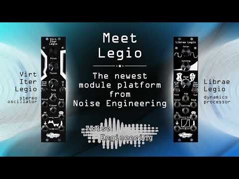 Load and play video in Gallery viewer,  Legio is a 6HP platform module similar in concept to the Versio modules. Each release is fully compatible with all other Legio firmware and swappable for free through the Noise Engineering Customer Portal. 
