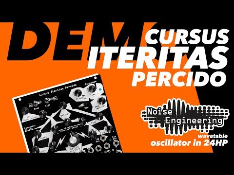 Load and play video in Gallery viewer, Cursus Iteritas Percido by Noise Engineering is the second module in the Percido line of powerful synth voices. Similar to its predecessor the Loquelic Iteritas Percido, CIP takes the original Cursus Iteritas and adds the same musical envelope from LIP with attenuverter-controlled routing to every knob. With the inclusion of the performance-oriented Master Blaster and CV outputs, CIP is a powerhouse of incredibly versatile synthesis.
