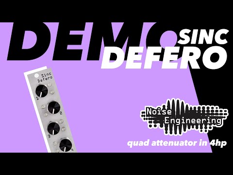 Load and play video in Gallery viewer, Sinc Defero by Noise Engineering is a quad attenuator with buffered outputs in modular synth and Eurorack format. This 4HP module also has LEDs that show both the incoming and outgoing signals.
