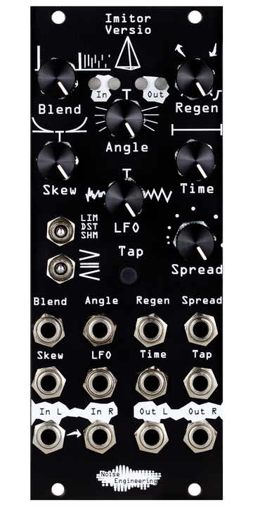 Load image into Gallery viewer, Stereo-in, stereo-out 12-tap multimode delay with clock sync and tap tempo plus DSP platform for Eurorack in black | Imitor Versio by Noise Engineering

