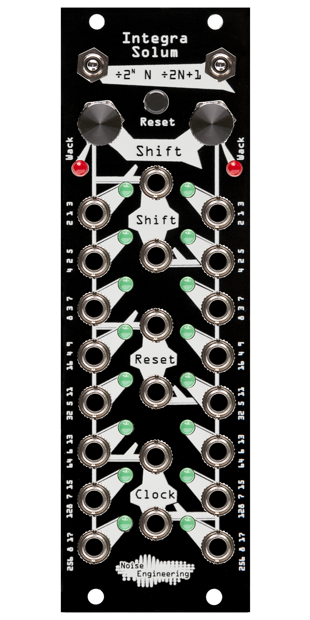 Multimode dual clock divider/trigger generator in black | Integra Solum by Noise Engineering