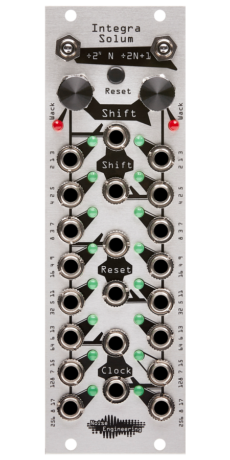 Multimode dual clock divider/trigger generator in silver | Integra Solum by Noise Engineering