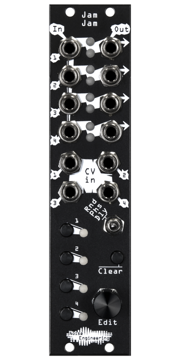 Load image into Gallery viewer, Four-channel trigger/gate/clock processor with three modes for Eurorack in black | Jam Jam by Noise Engineering
