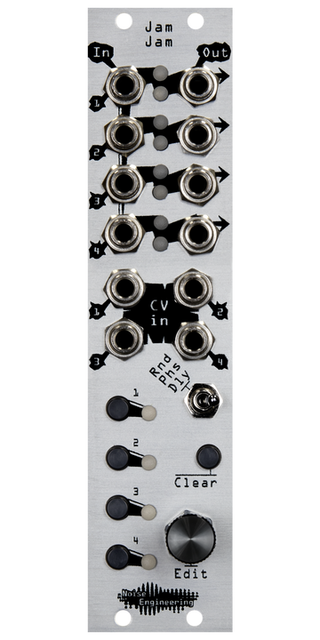 Load image into Gallery viewer, Four-channel trigger/gate/clock processor with three modes for Eurorack in silver | Jam Jam by Noise Engineering
