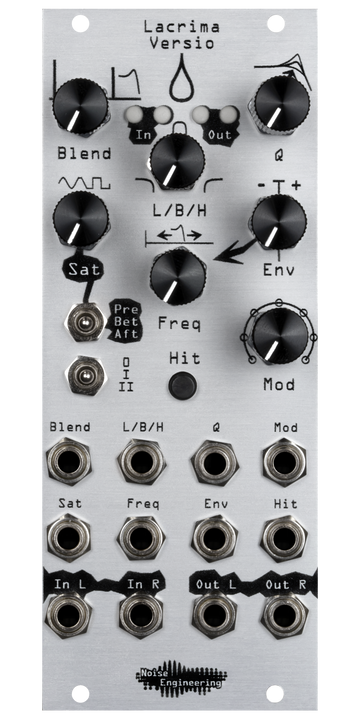 Load image into Gallery viewer, Autowah from hell on a stereo-in, stereo-out DSP platform for Eurorack in silver | Lacrima Versio by Noise Engineering
