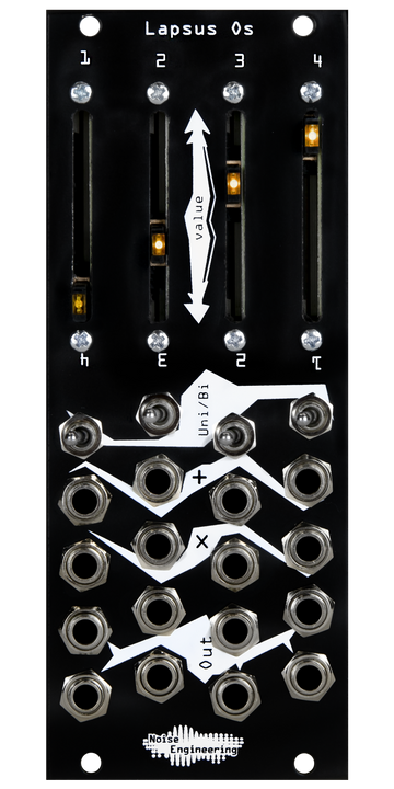 Load image into Gallery viewer, Four-channel performance attenuverter/attenuator with faders and offset for Eurorack in black | Lapsus Os by Noise Engineering
