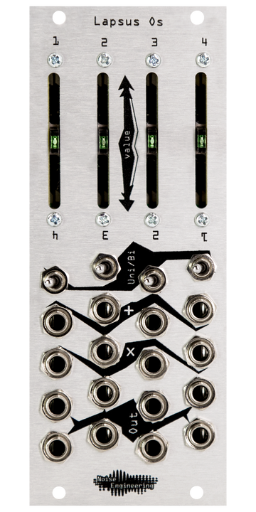 Load image into Gallery viewer, Four-channel performance attenuverter/attenuator with faders and offset for Eurorack in silver | Lapsus Os by Noise Engineering
