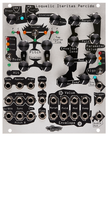 Load image into Gallery viewer, Complex Eurorack voice with internal modulation matrix in silver | Loquelic Iteritas Percido by Noise Engineering
