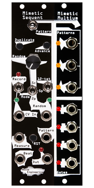 Load image into Gallery viewer, CV recorder and randomizer Eurorack module with expander in black | Mimetic Sequent by Noise Engineering
