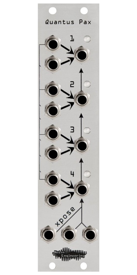 Quantus Pax quad transposer/precision adder in silver with 15 jacks | Noise Engineering