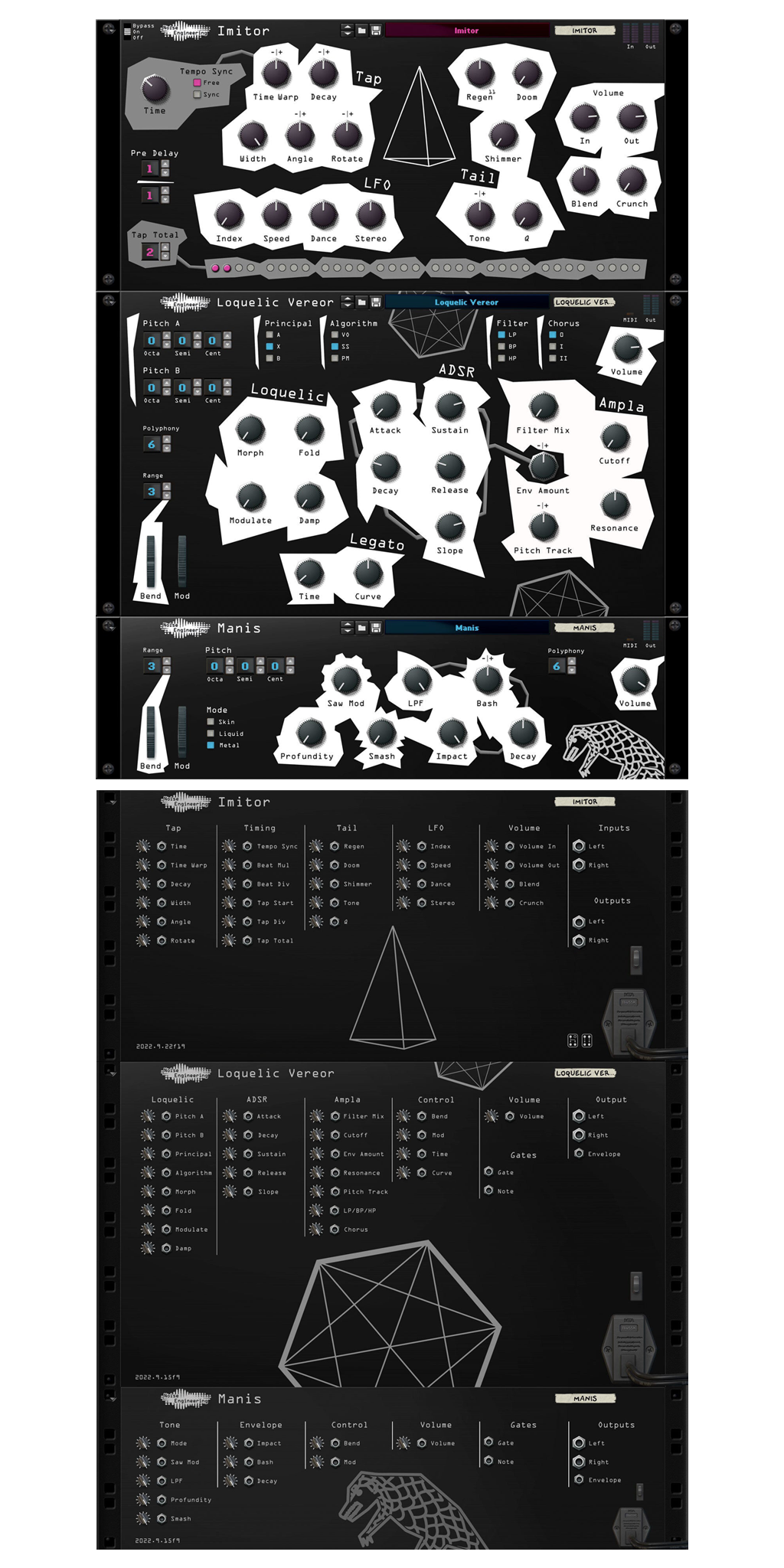 Bundle 2 includes three Rack Extensions: Imitor, Loquelic Vereor, and Manis | Noise Engineering for Reason