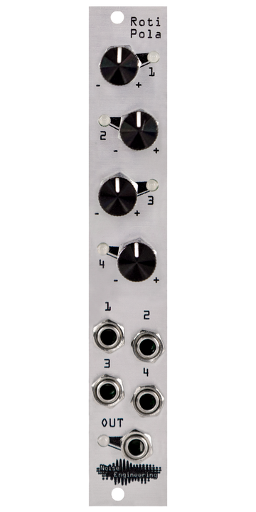 Load image into Gallery viewer, Four-input attenuverting CV mixer with four inputs and pots and one output in silver | Roti Pola by Noise Engineering
