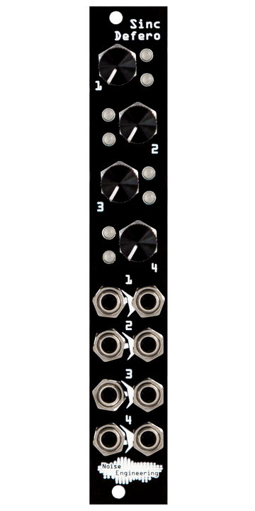 Load image into Gallery viewer, Four-channel buffered attenuator and mult with LEDs for Eurorack in black | Sinc Defero by Noise Engineering
