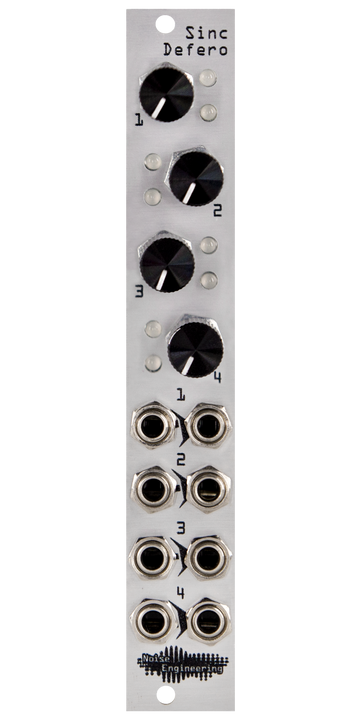 Load image into Gallery viewer, Four-channel buffered attenuator and mult with LEDs for Eurorack in silver | Sinc Defero by Noise Engineering
