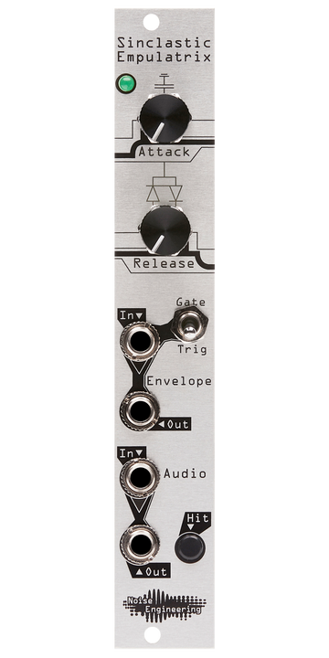 Load image into Gallery viewer, Exponential Attack-Release envelope generator combined with a clamping VCA in silver | Sinclastic Empulatrix by Noise Engineering
