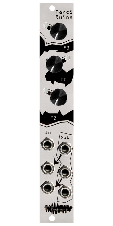 Load image into Gallery viewer, Three individual analog distortion circuits for Eurorack in a tiny footprint in silver | Terci Ruina by Noise Engineering
