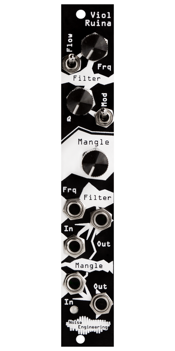 Load image into Gallery viewer, Eurorack analog 24dB resonant lowpass filter and distortion with internal modulation and envelope following in black | Viol Ruina by Noise Engineering
