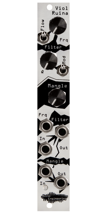 Load image into Gallery viewer, Eurorack analog 24dB resonant lowpass filter and distortion with internal modulation and envelope following in silver | Viol Ruina by Noise Engineering
